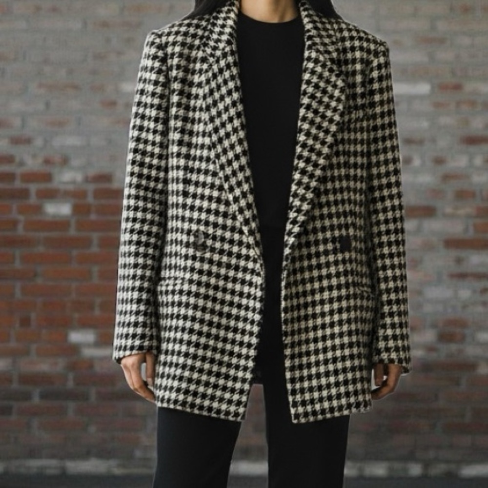 Anine Bing Coat Houndstooth Print